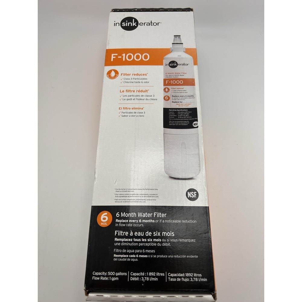 INSINKERATOR F-1000 Under Sink Water Filter Replacement Cartridge for Filtration